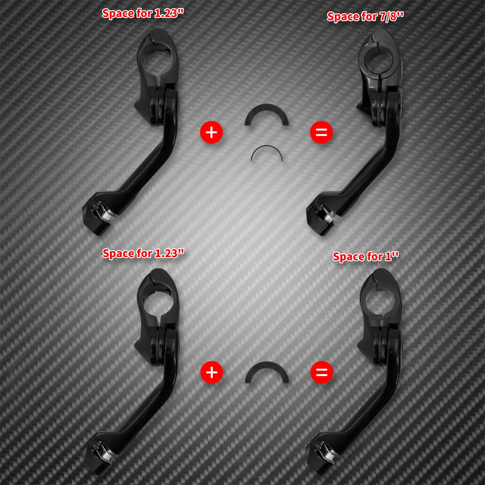 HCmotorku Motorcycle 32mm 1.25'' Long Angle Highway Pegs Mount Kit